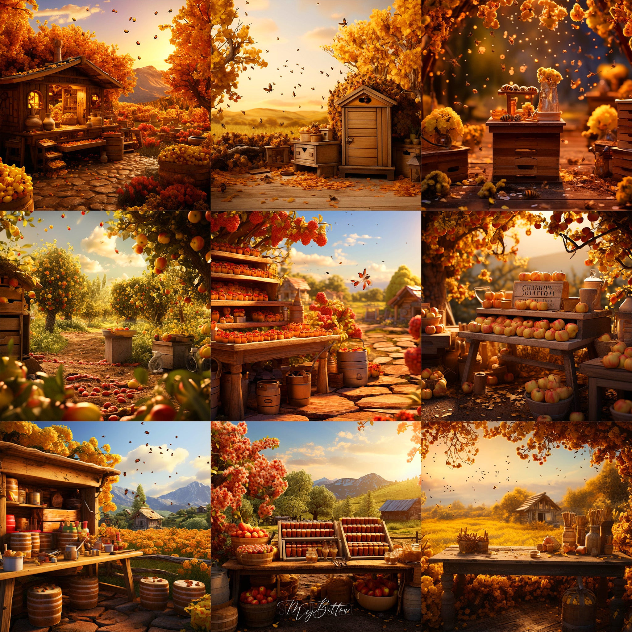 Ultimate Apples & Honey Background Bundle