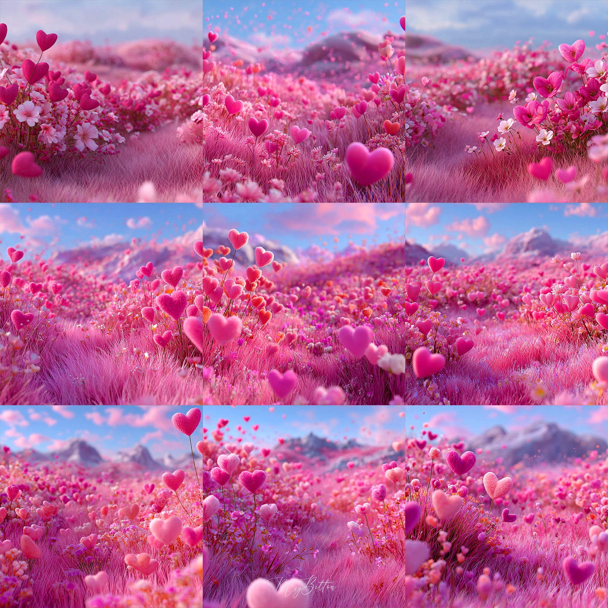 Field of Hearts Background Bundle