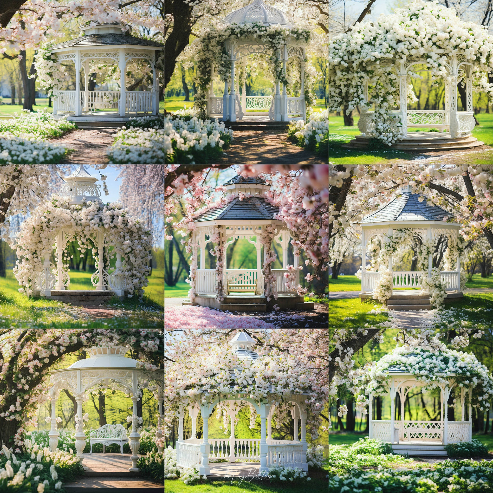 Spring Gazebo Background Bundle