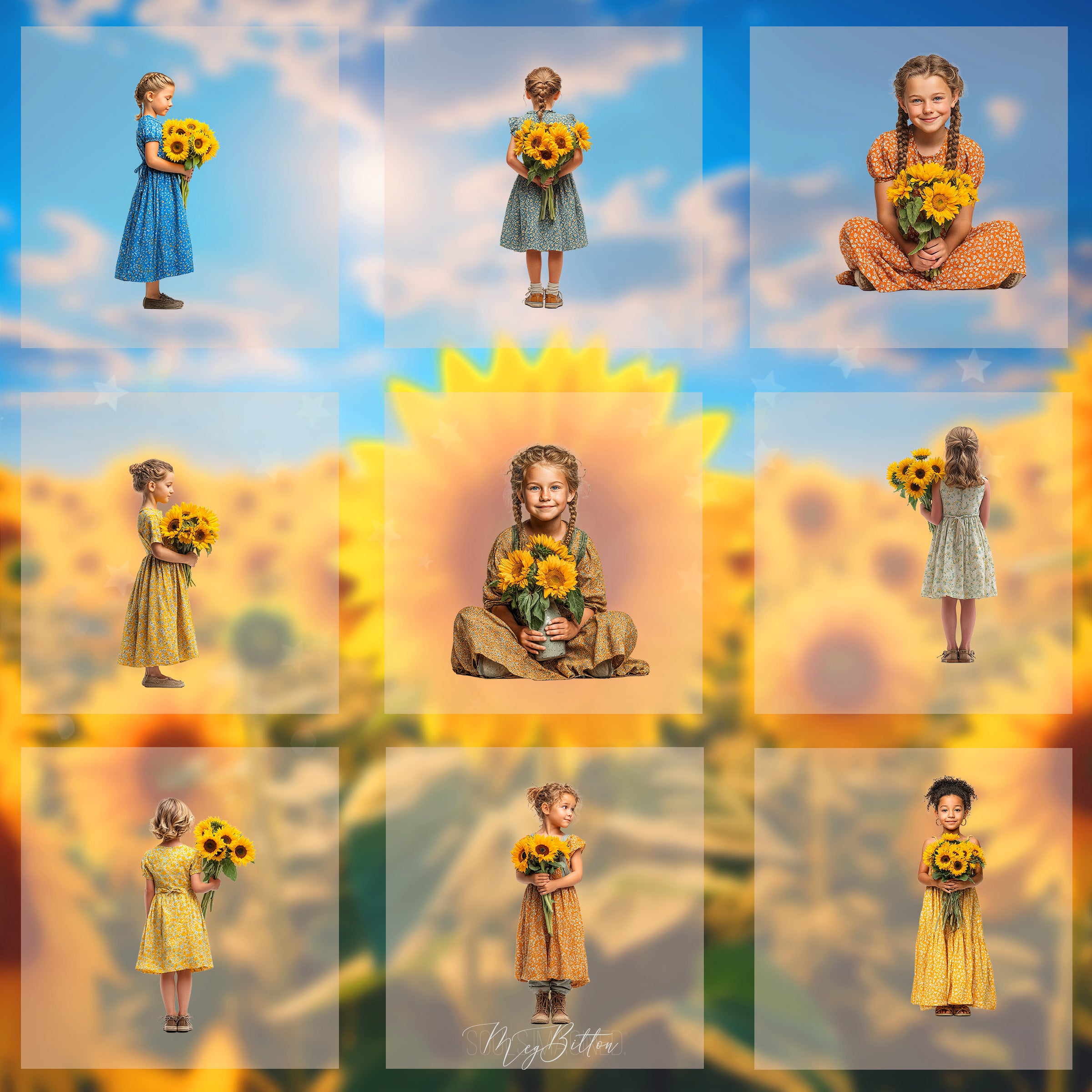 Magical Sunflower Bouquet Model Overlays