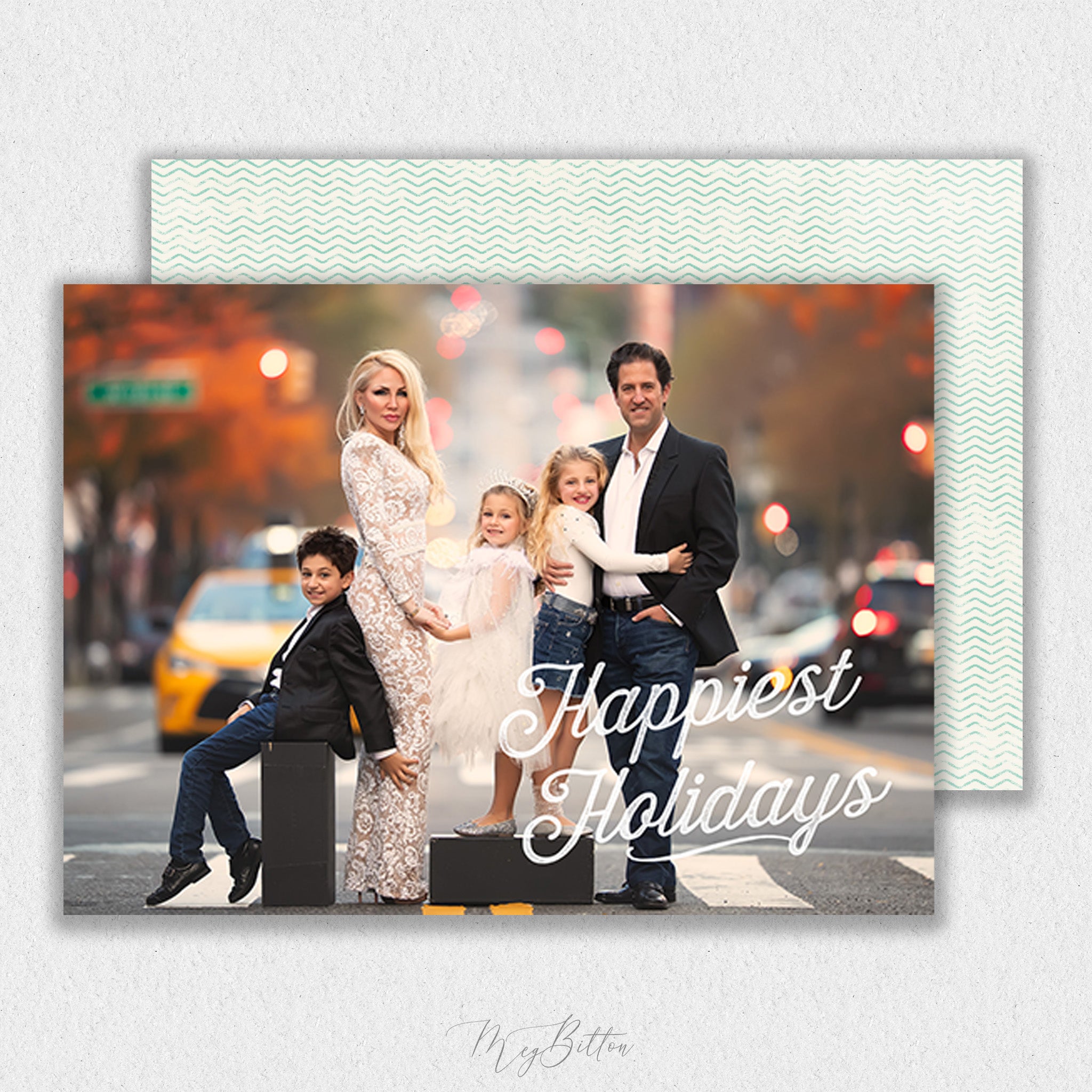 Chevron Holiday Card Template