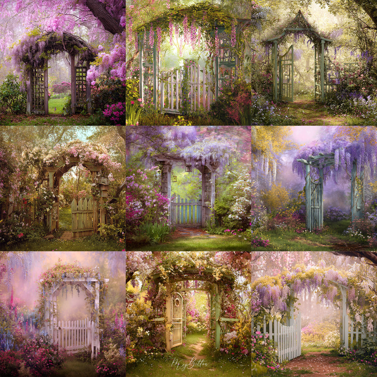 Wisteria Garden Background Bundle