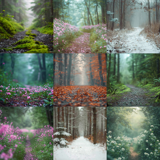 Ultimate Seasonal Forests Background Bundle