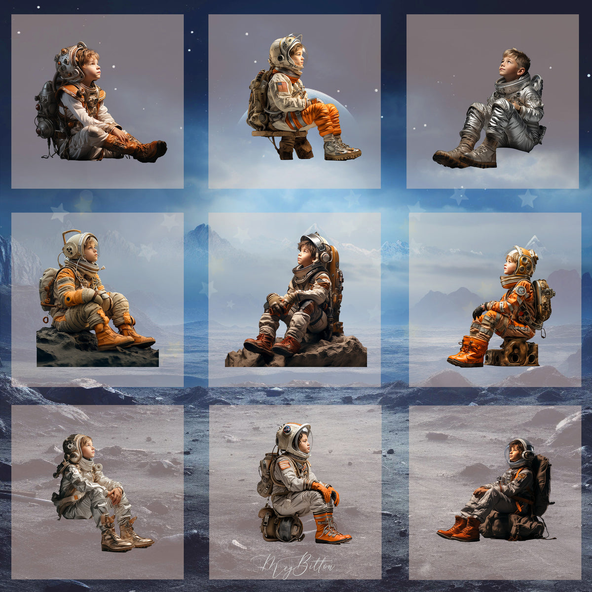 Magical Sitting Astronaut Model Overlays