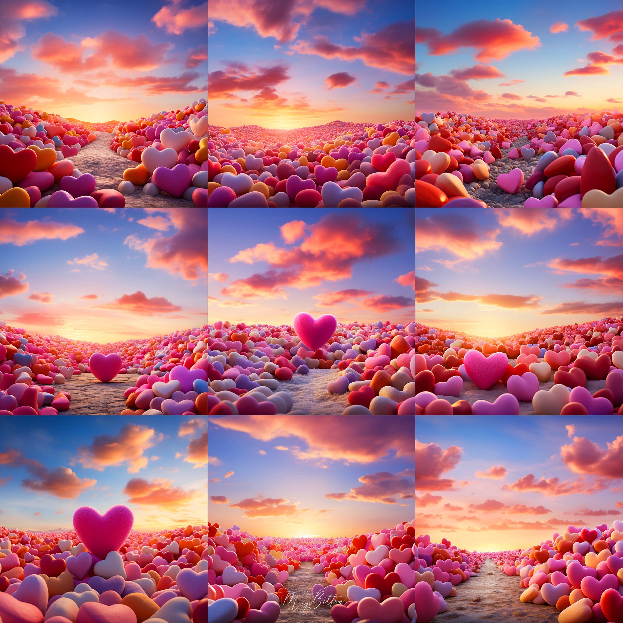 Hearts of Plenty Background Bundle