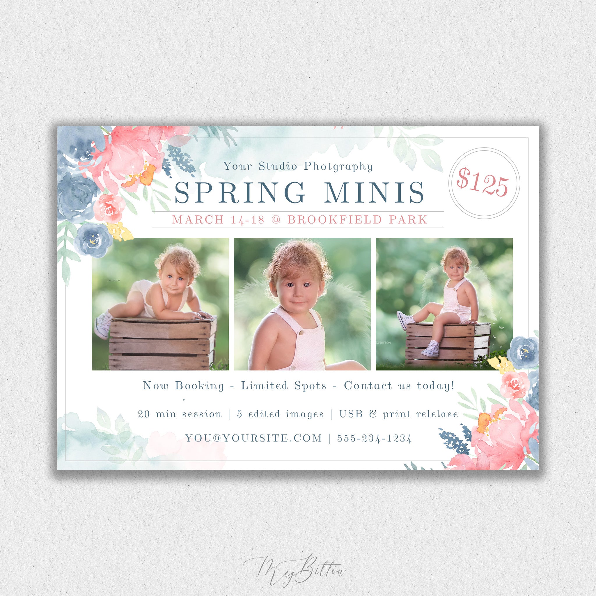 Spring Floral Mini Session Template