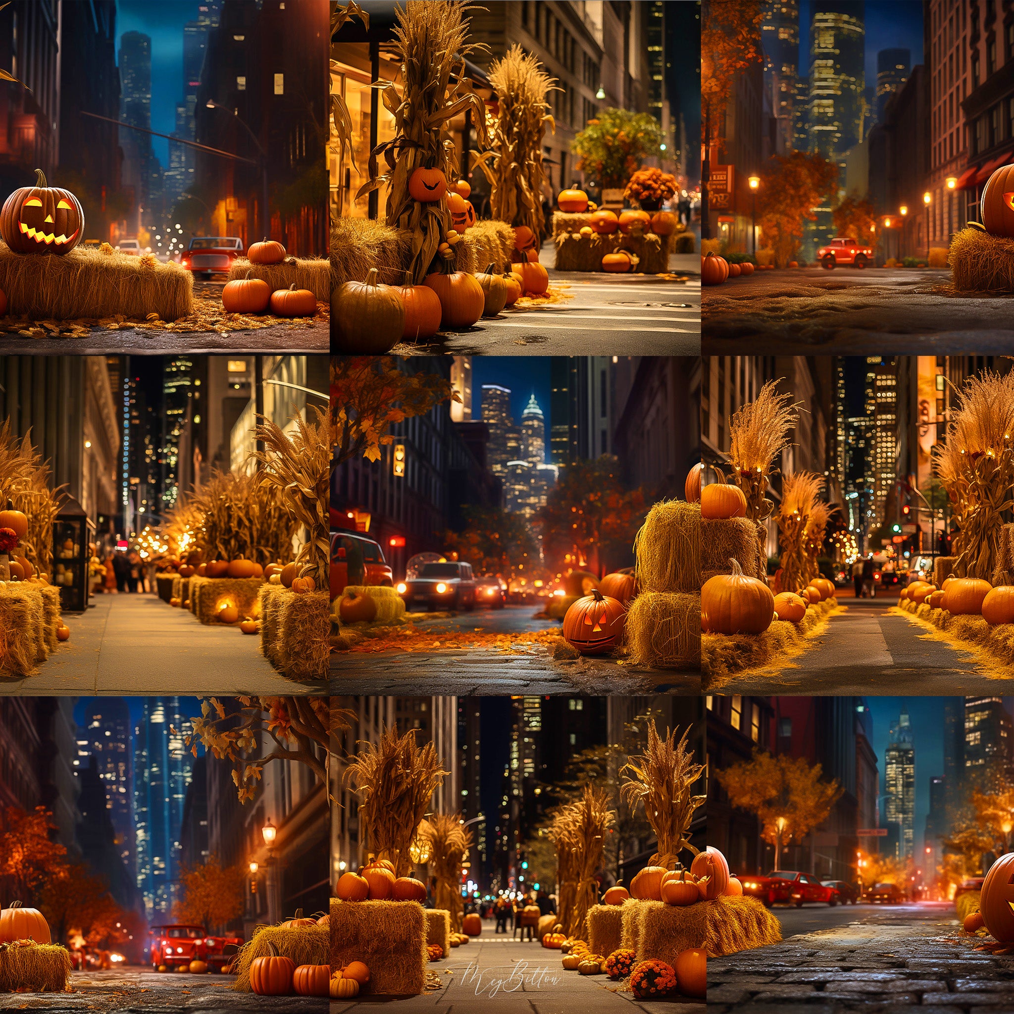 Halloween in the City Background Bundle