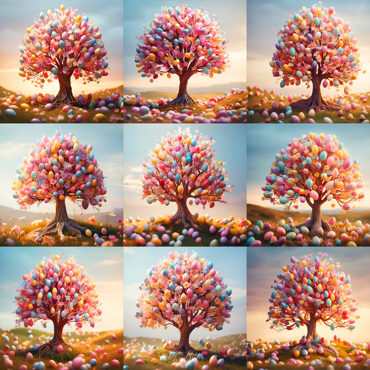 Easter Spring Treee Easter Tree Background Bundle – Meg Bitton Productions