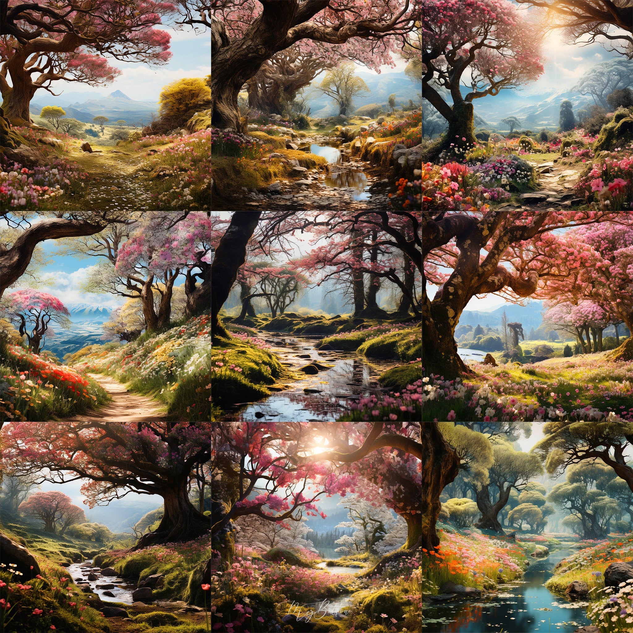 Blooming Fairytale Background Bundle