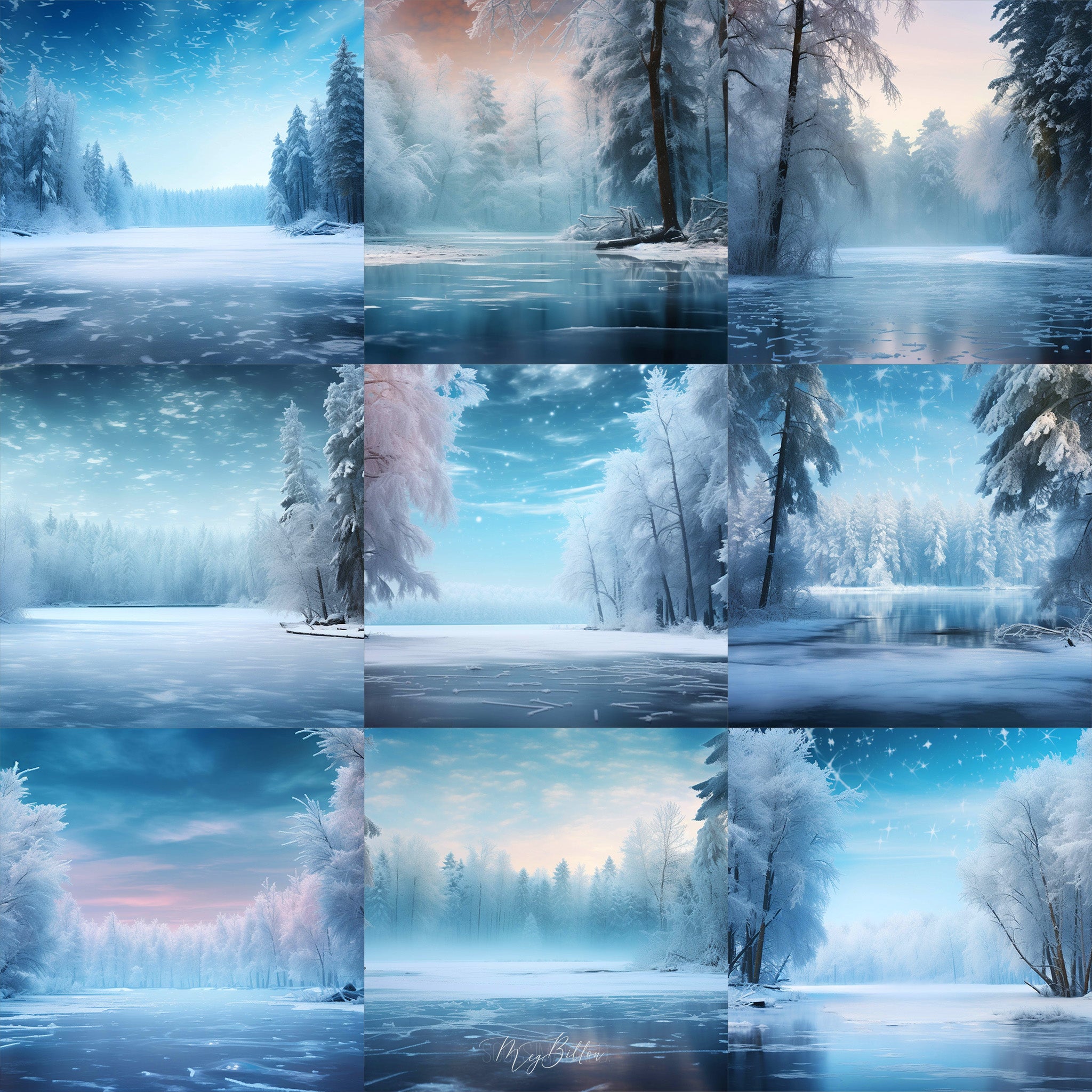 Ultimate Frozen Pond Background Bundle