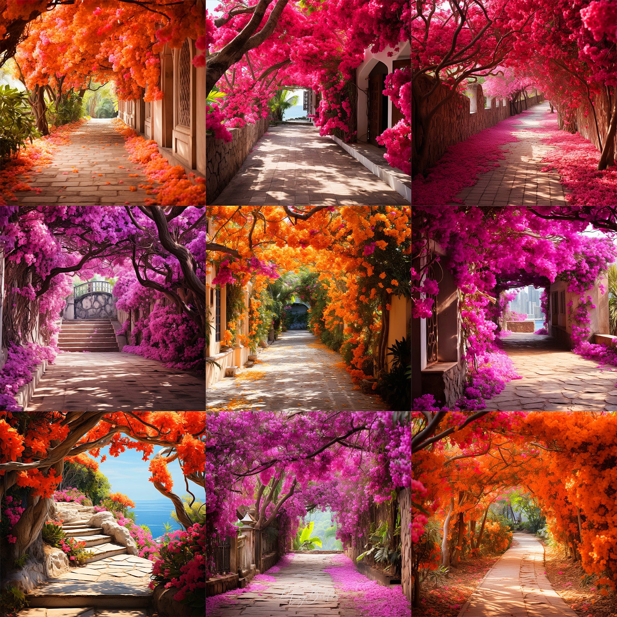 Ultimate Tropical Bougainvillea Paths Background Bundle