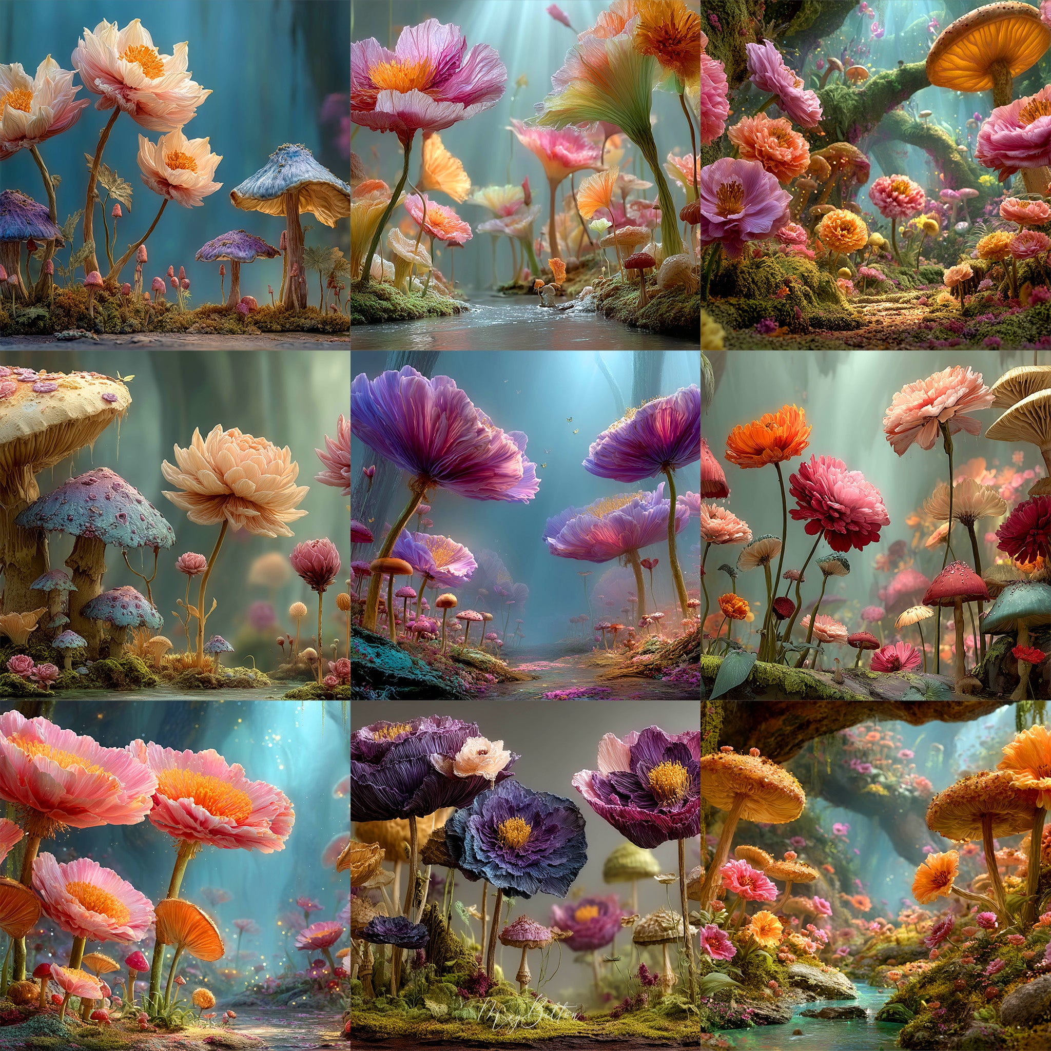 Overgrown Florals Background Bundle