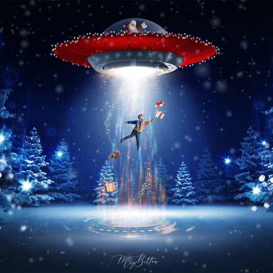 UFO Santa Layered Background - Meg Bitton Productions