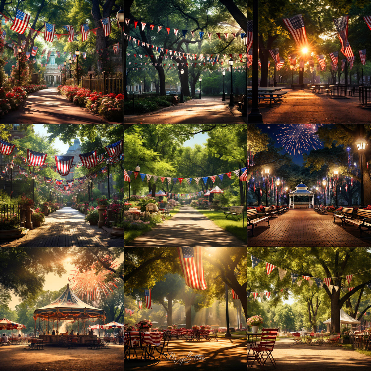 Ultimate Patriotic Park Background Bundle