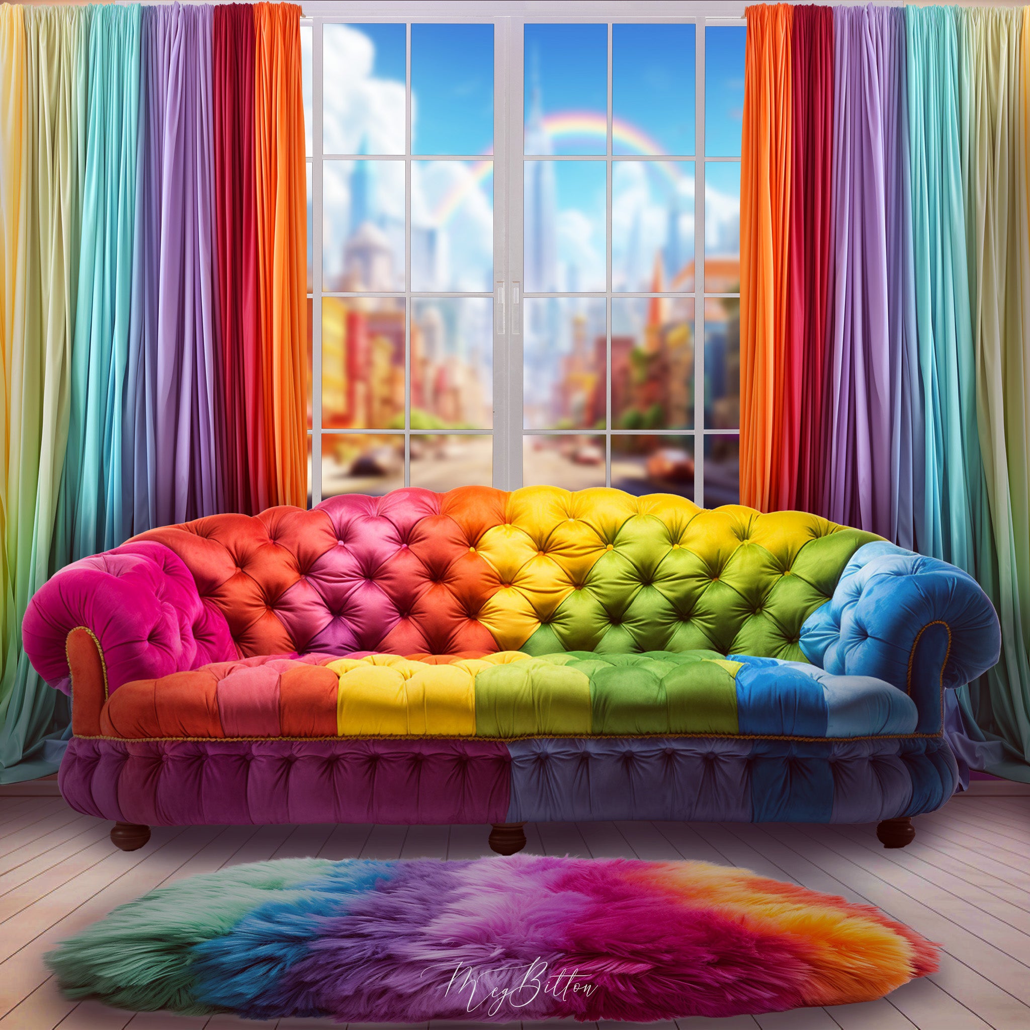 Rainbow Room Background & Overlay Asset Pack