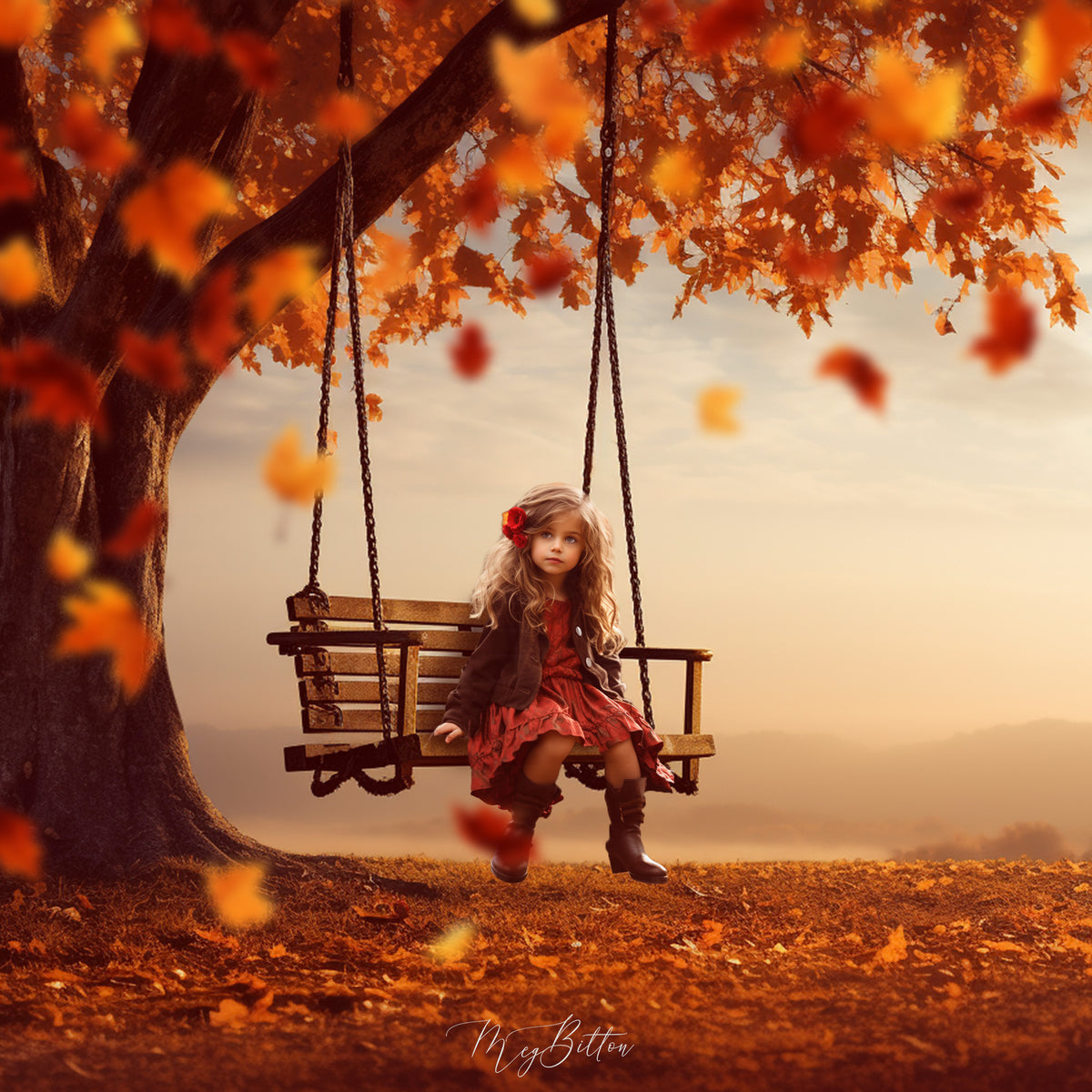 Autumn Swing Background, Overlay, Texture & Brush Kit