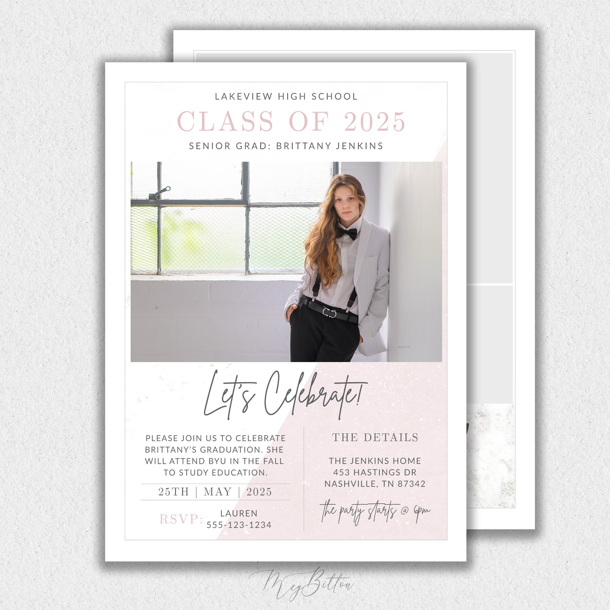 Modern Senior Announcement Template