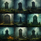 Ultimate Haunted Tombstone Background Bundle