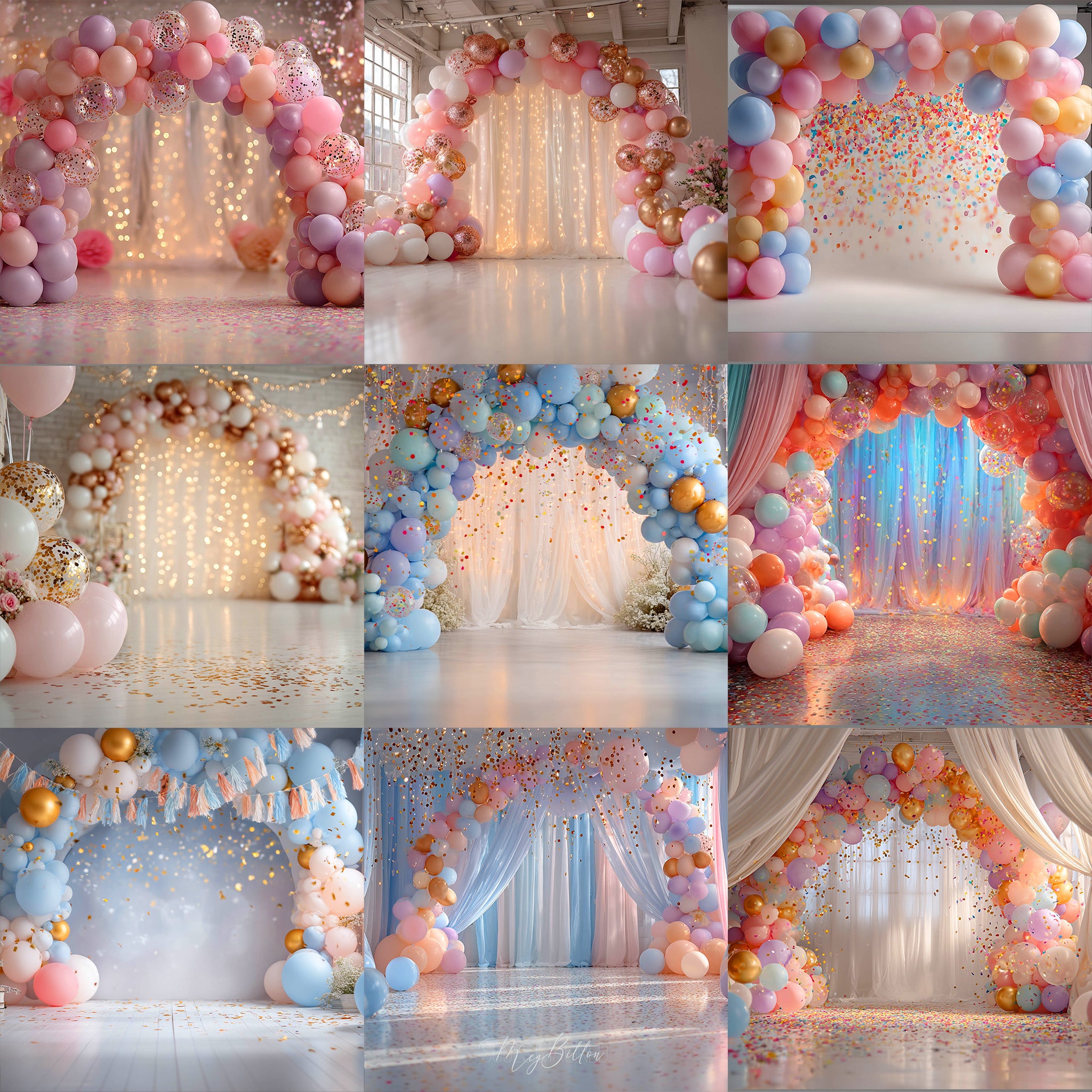 Grad Balloon Arch Background Bundle