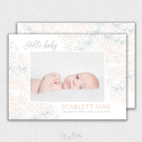 Girl Simple Floral Announcement Template