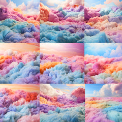 Rainbow Fluff Background Bundle - Meg Bitton Productions