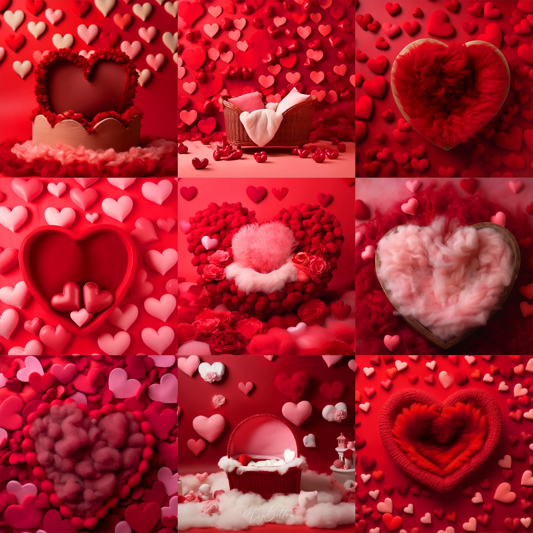 Newborn Valentine Background Bundle