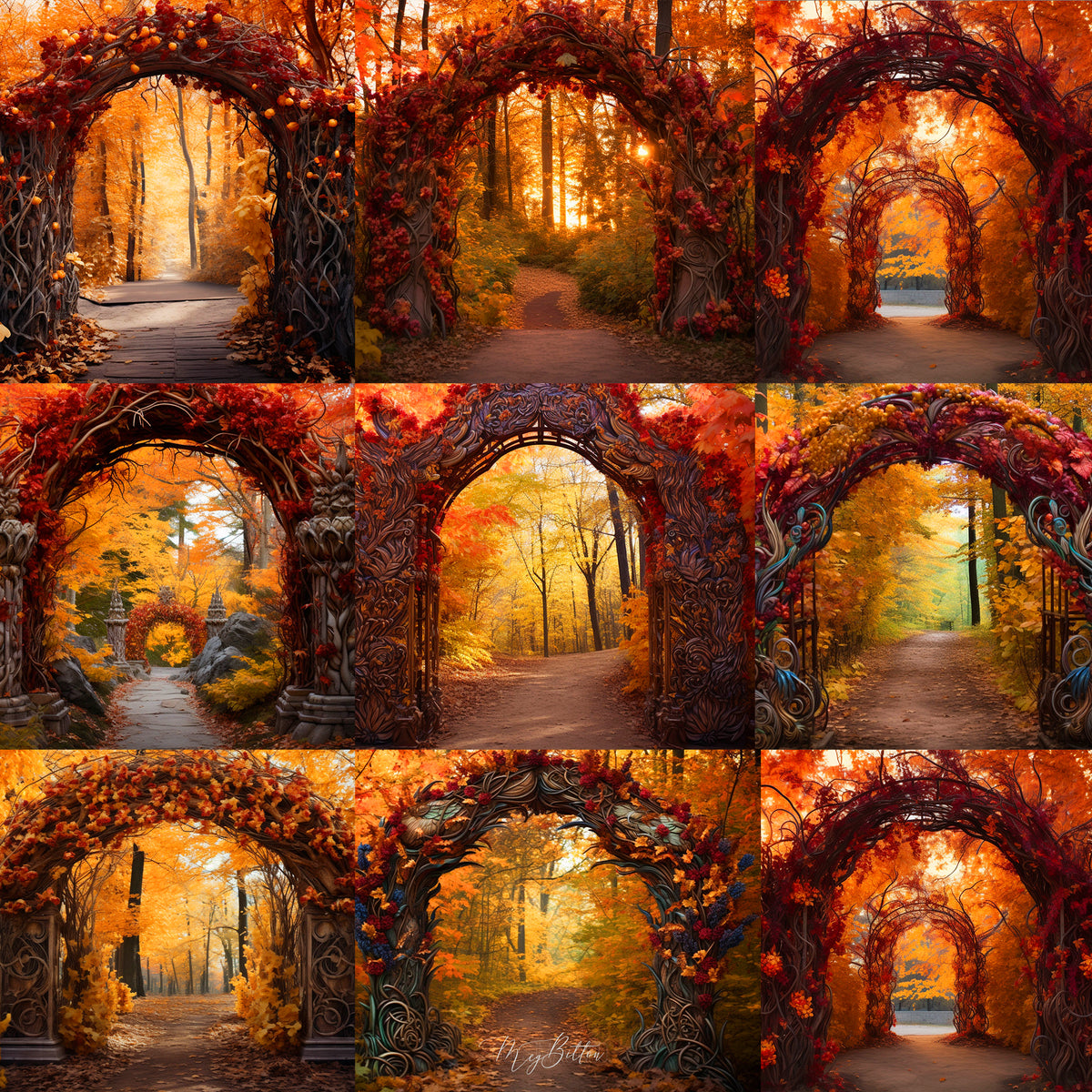 Autumn Arches Background Bundle - Meg Bitton Productions