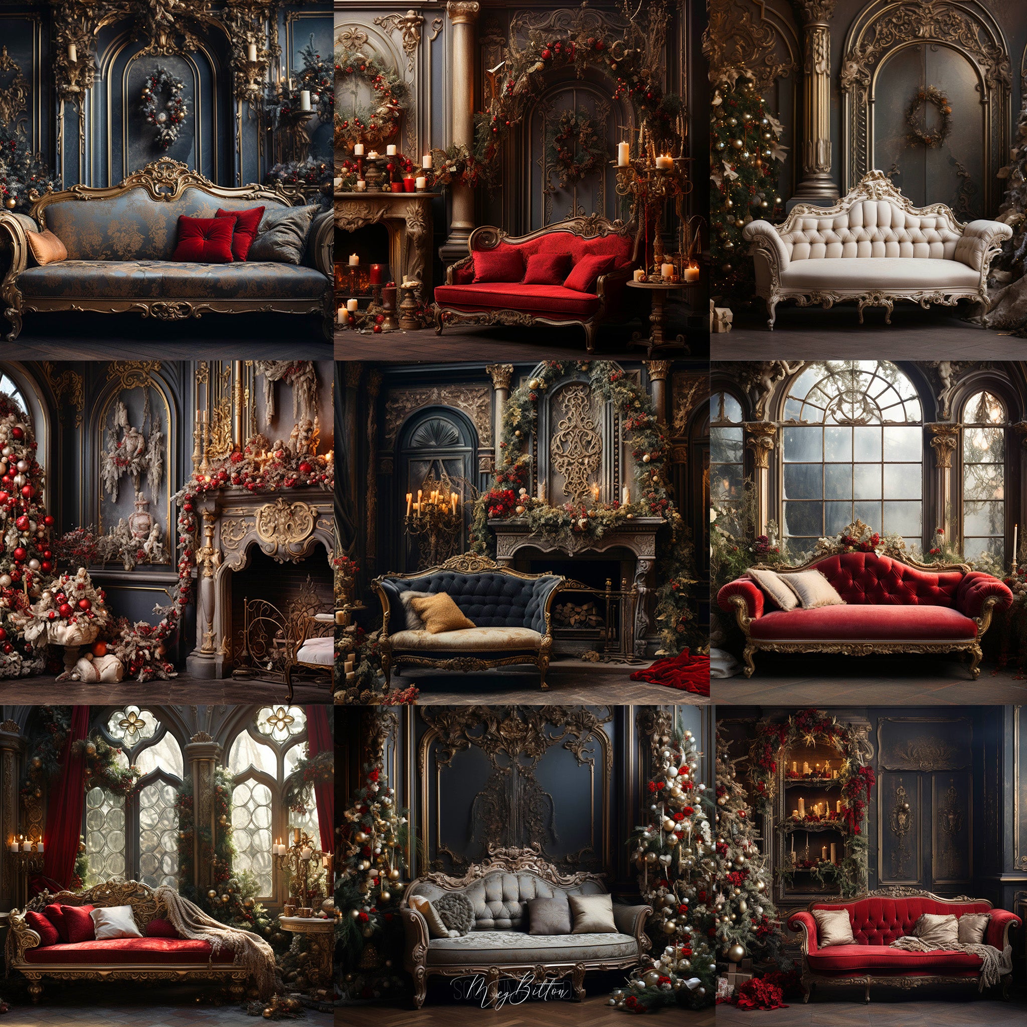 Baroque Christmas Background Bundle