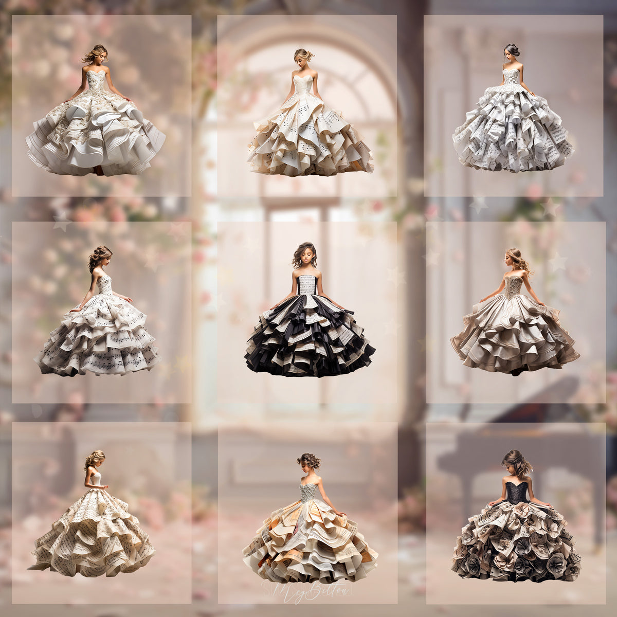 Magical Paper Dress Model Overlays