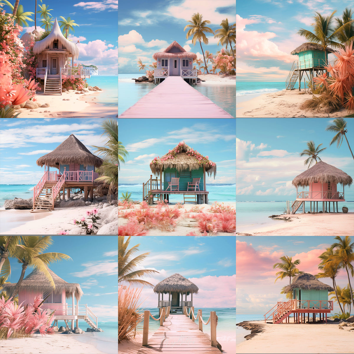 Ultimate Dreamy Tiki Hut Background Bundle