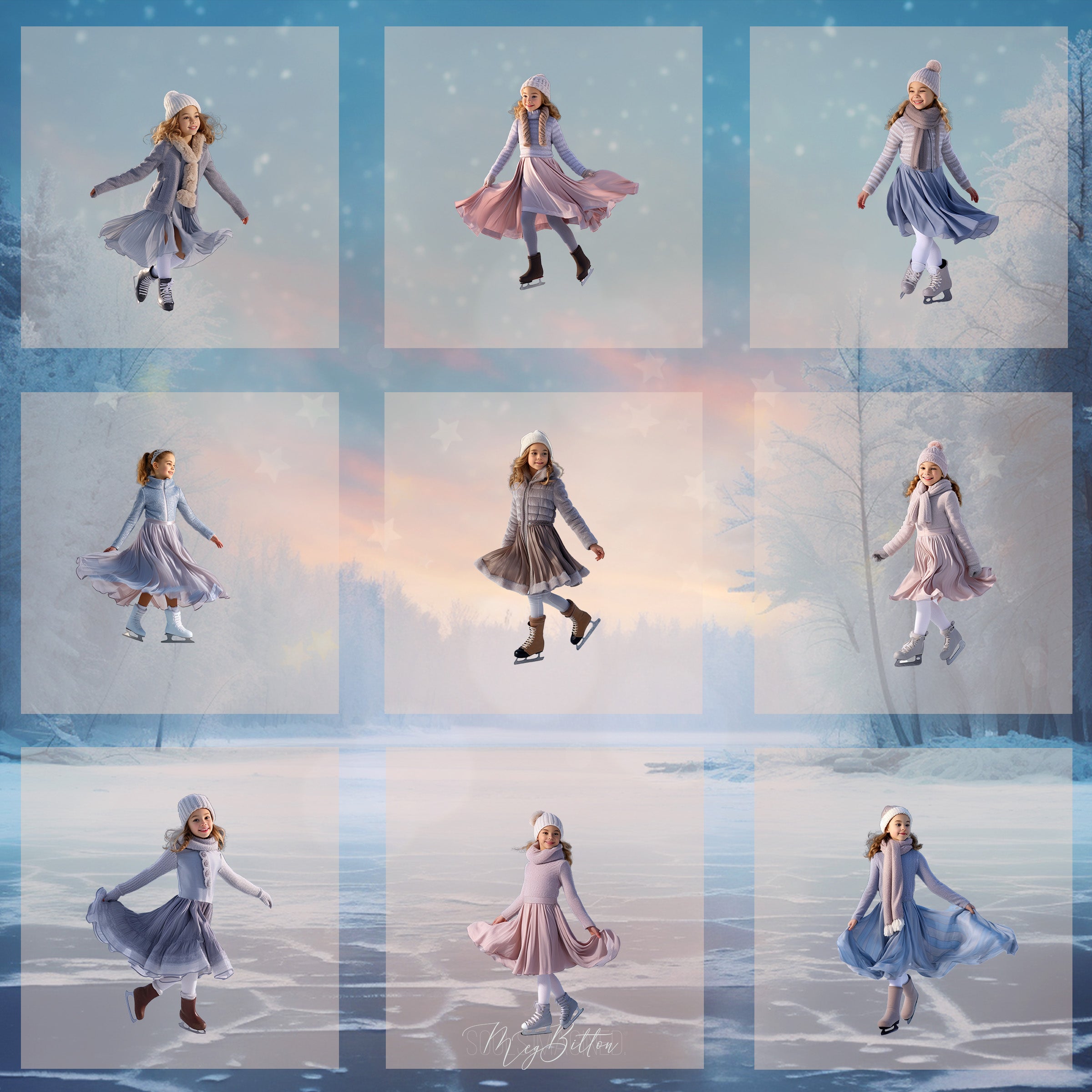 Magical Winter Skater Model Overlays