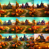 Pumpkin Farm Background Bundle - Meg Bitton Productions