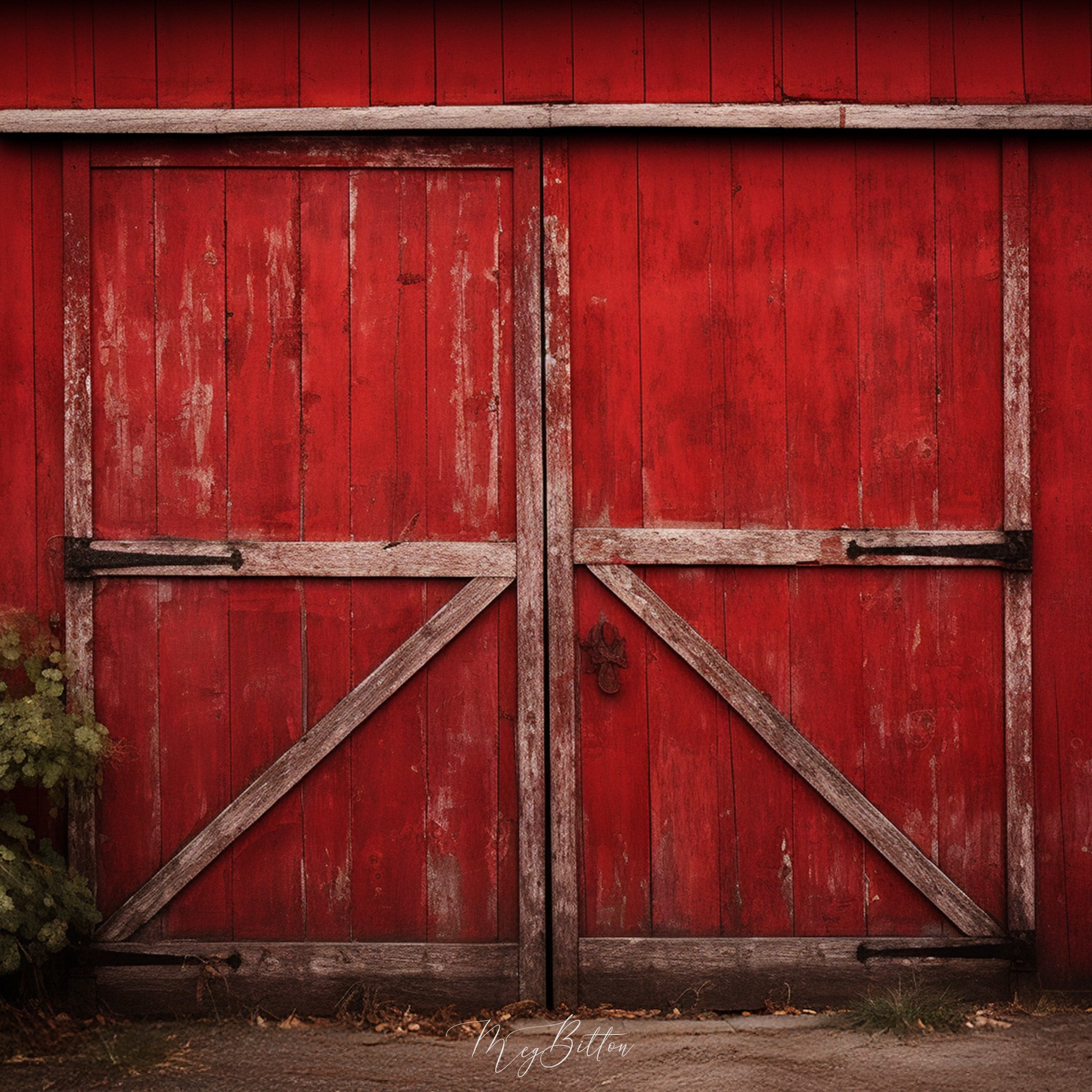 Digital Background: Red Barn Doors