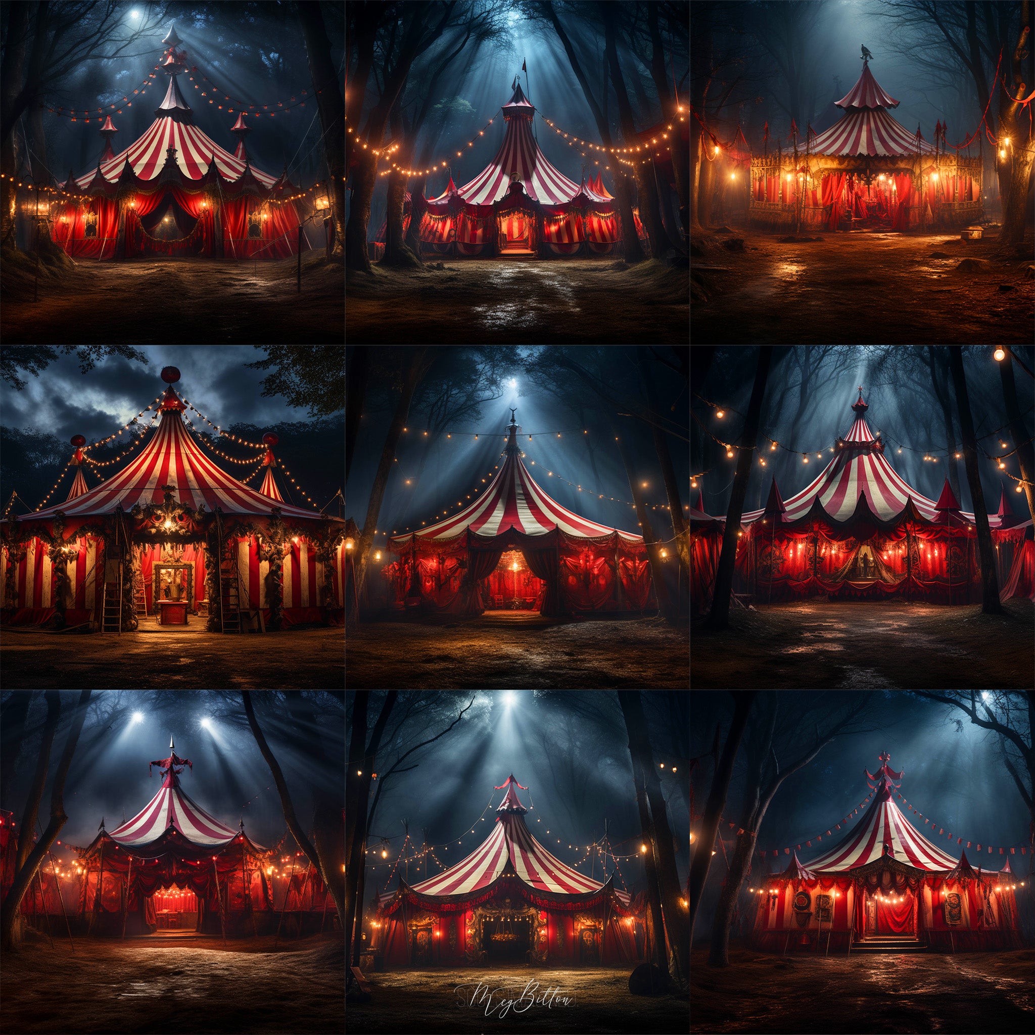 Midnight Circus Background Bundle