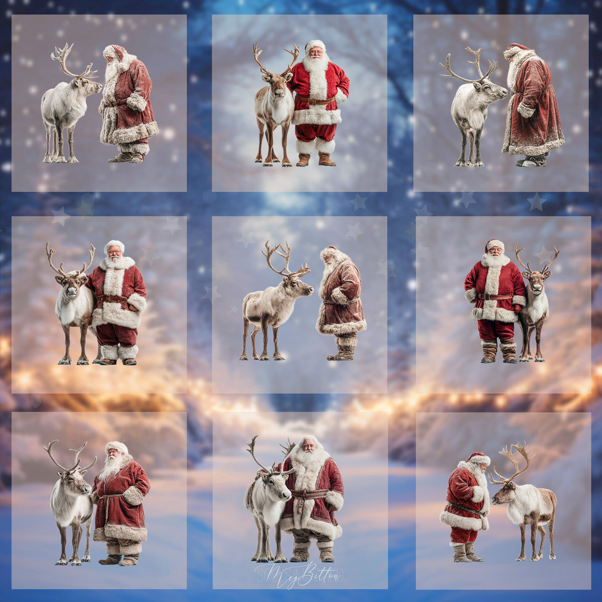 Magical Santa & Reindeer Model Overlays