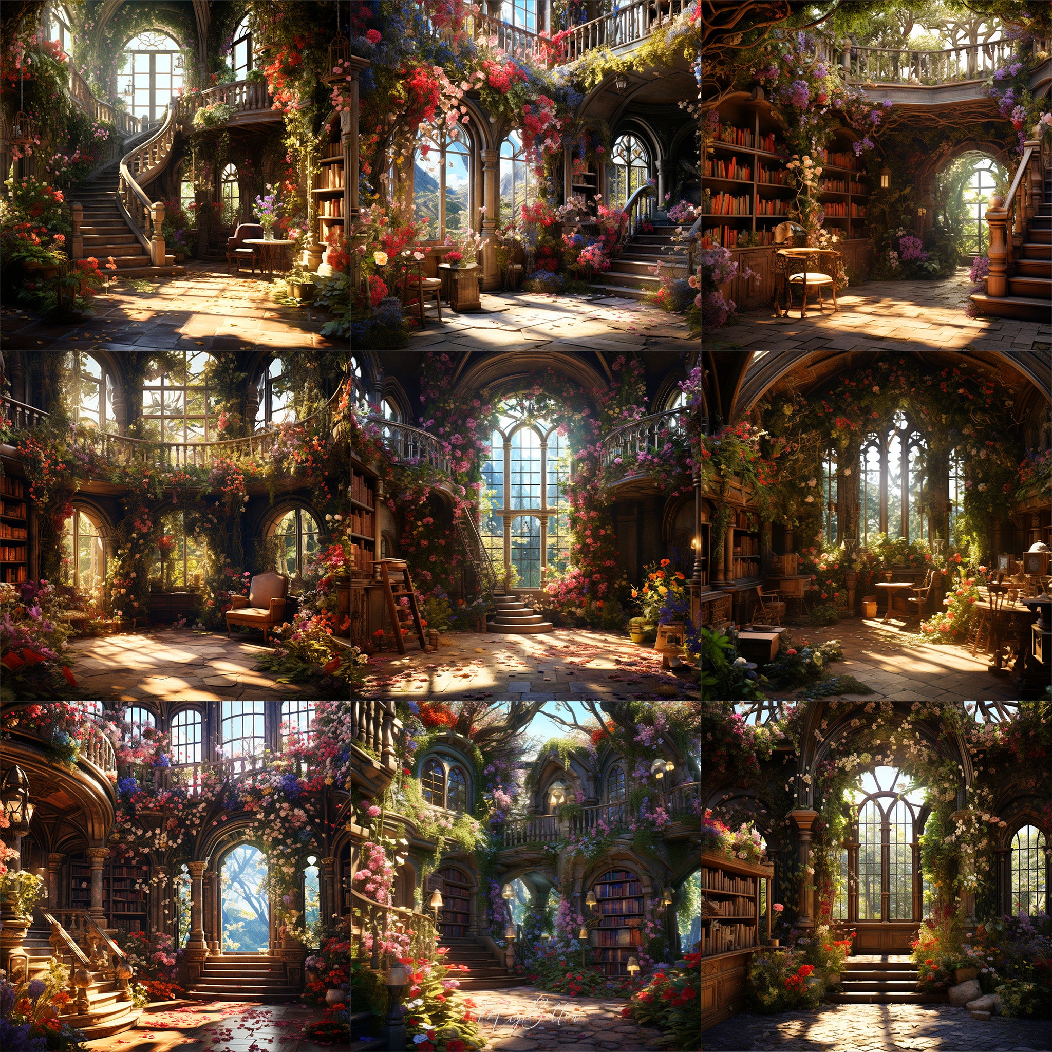 Floral Library Background Bundle – Meg Bitton Productions