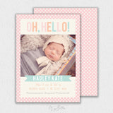 Girl Pastel Polka Dots Announcement Template