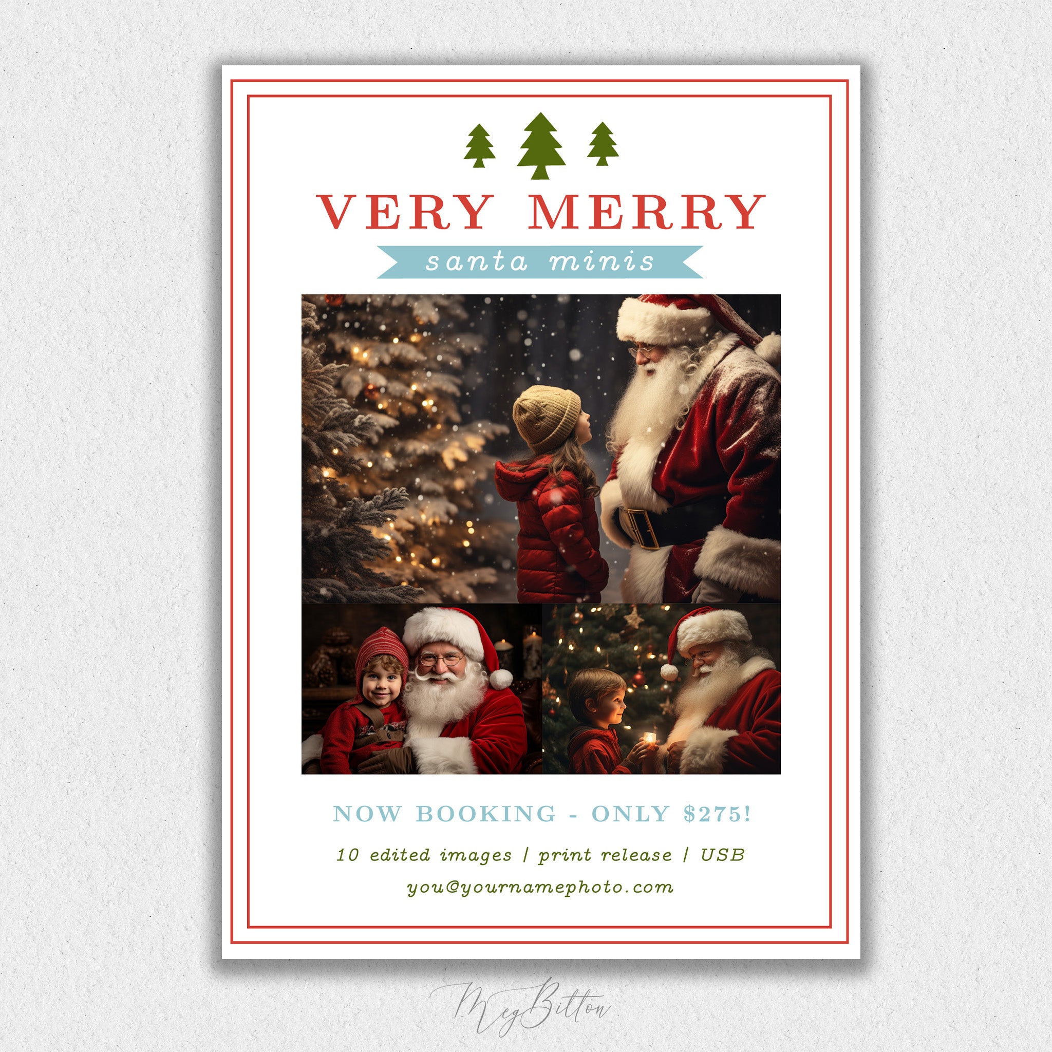 Christmas Santa Mini Session Template