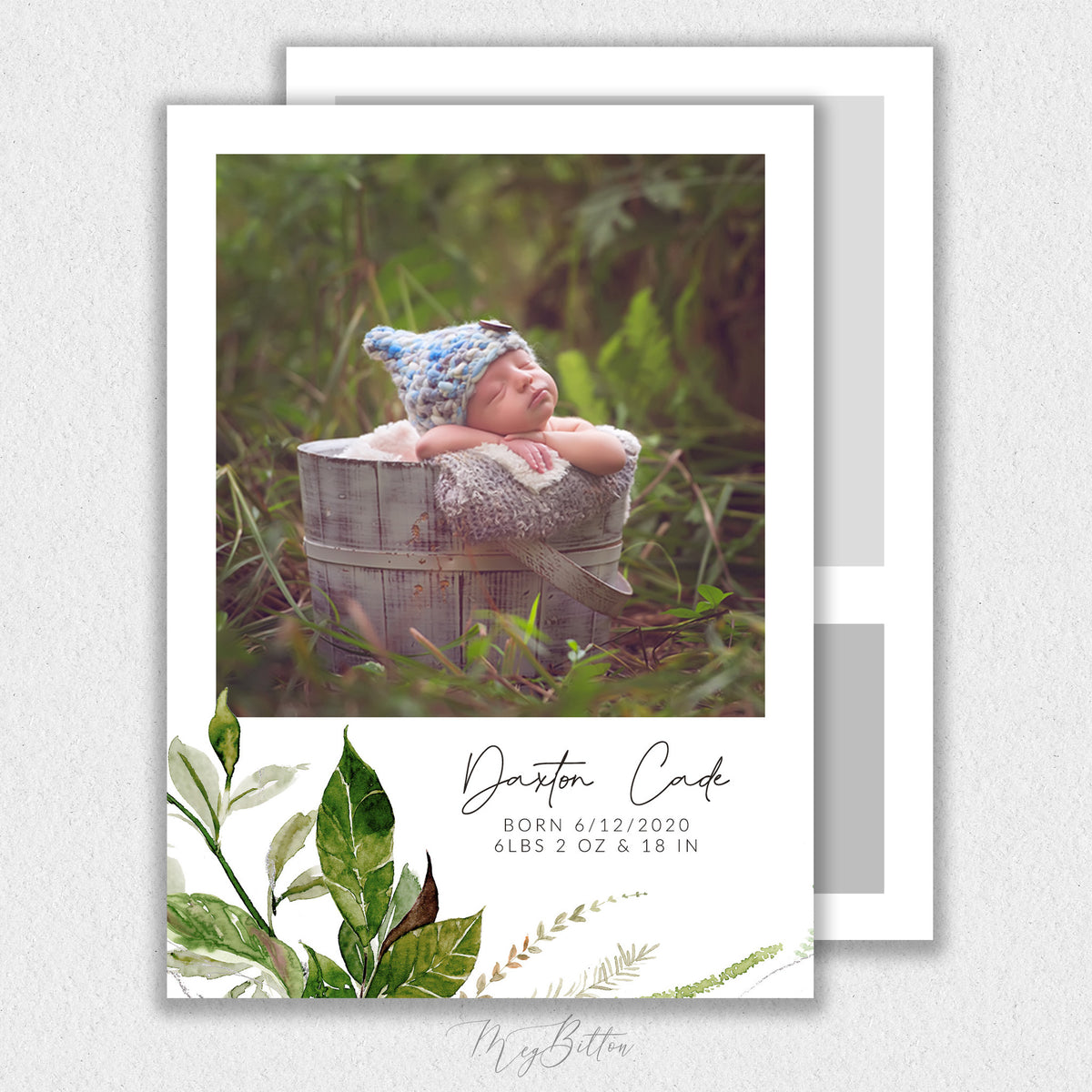 Greenery Baby Announcement Templates