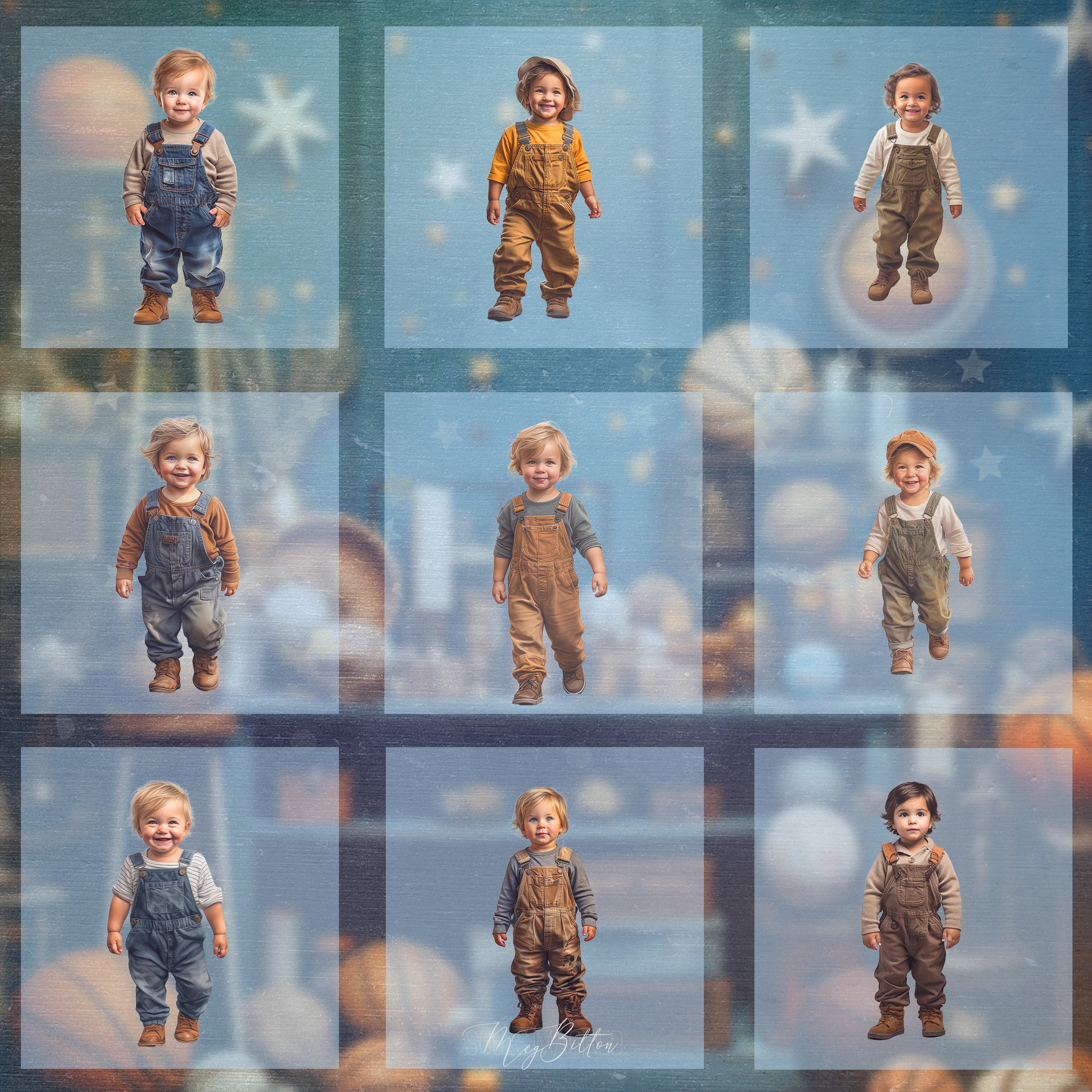 Magical Overalls Toddler Model Overlays