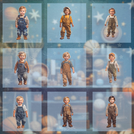Magical Overalls Toddler Model Overlays