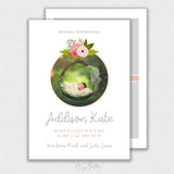 Girl Floral Announcement Template