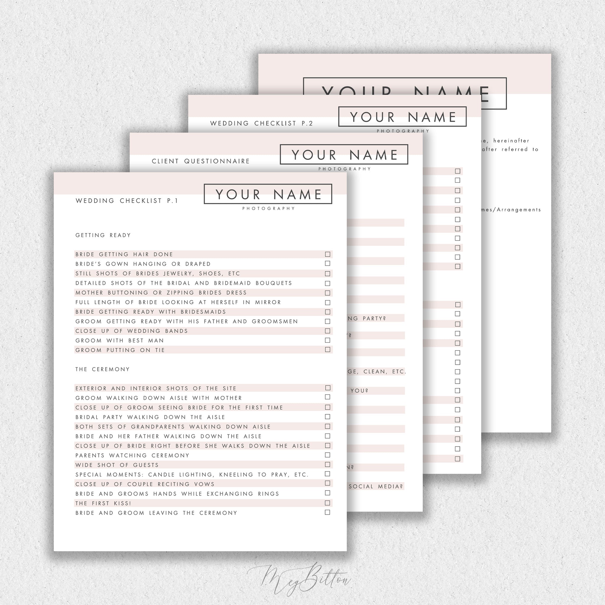 Modern Wedding Forms Templates Bundle