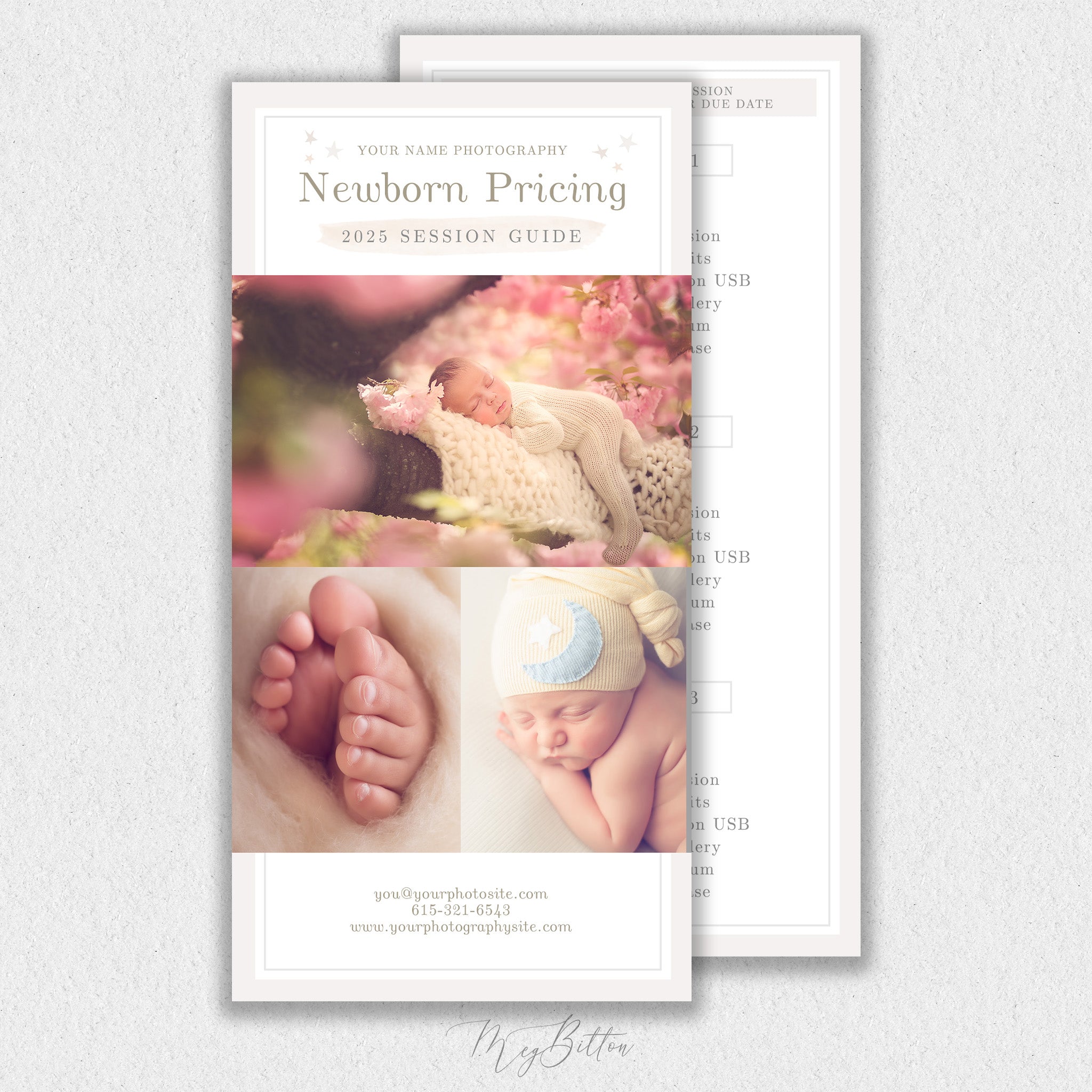 Newborn Pricing Rack Card Template