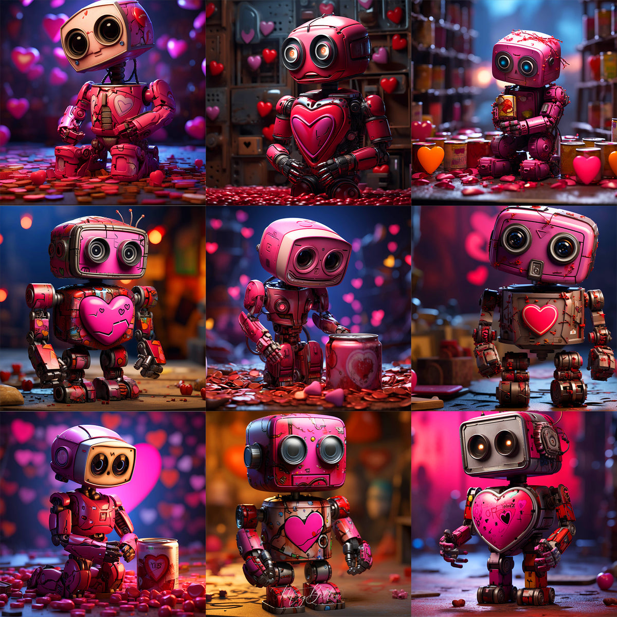 Valentine Robot Background Bundle