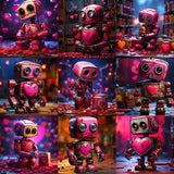 Valentine Robot Background Bundle