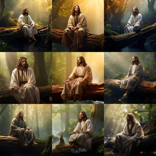 Jesus in the Forest Background Bundle