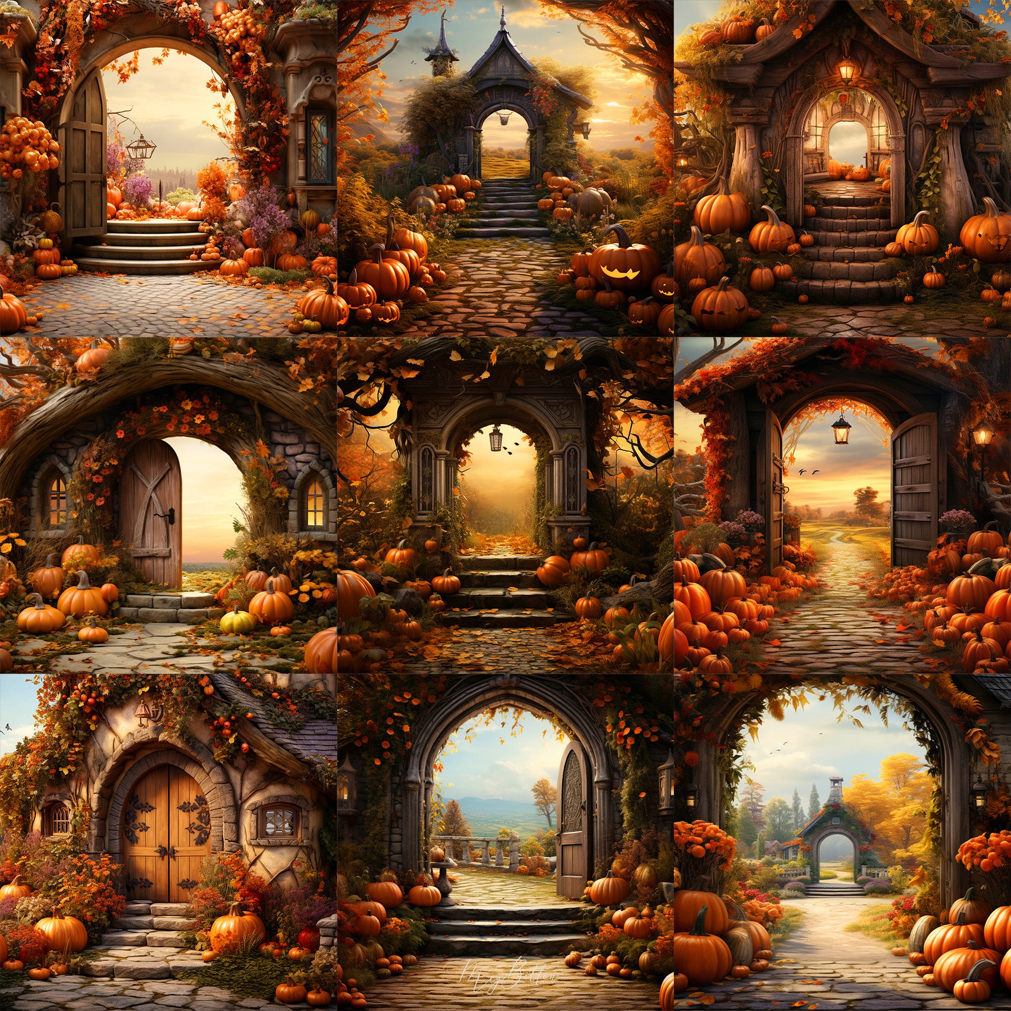 Ultimate Pumpkin Arches Background Bundle