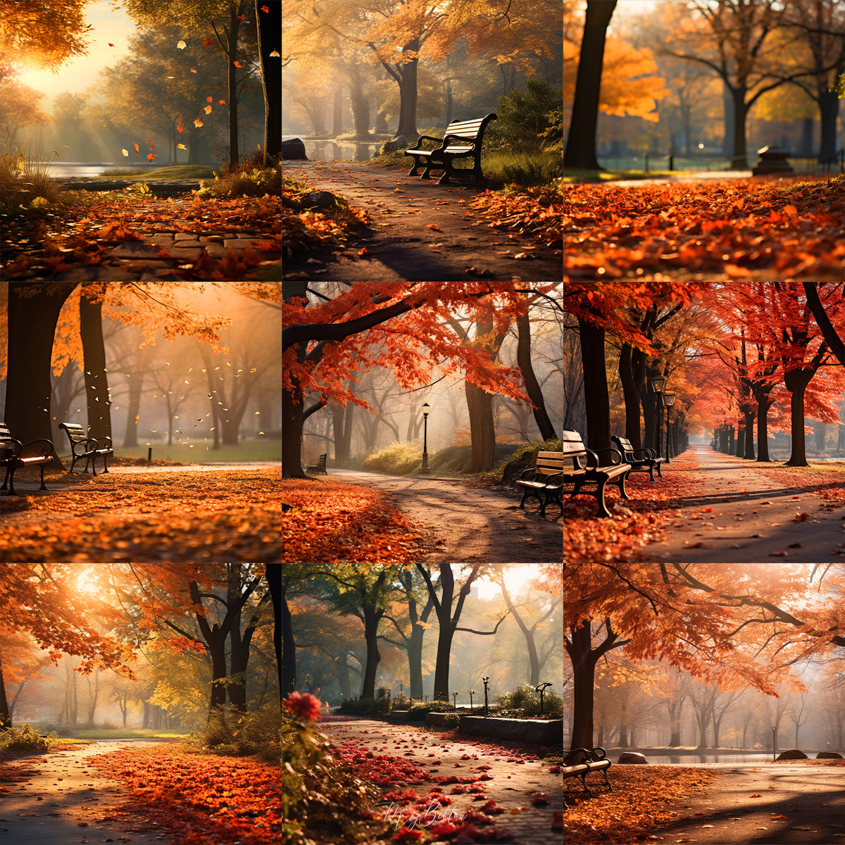 Ultimate Autumn Park Background Bundle