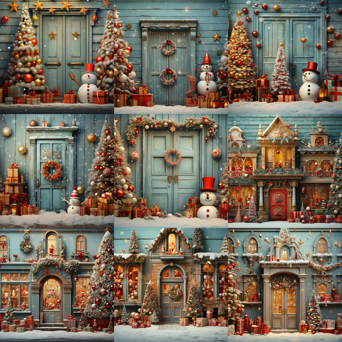 Christmas Greetings Background Bundle